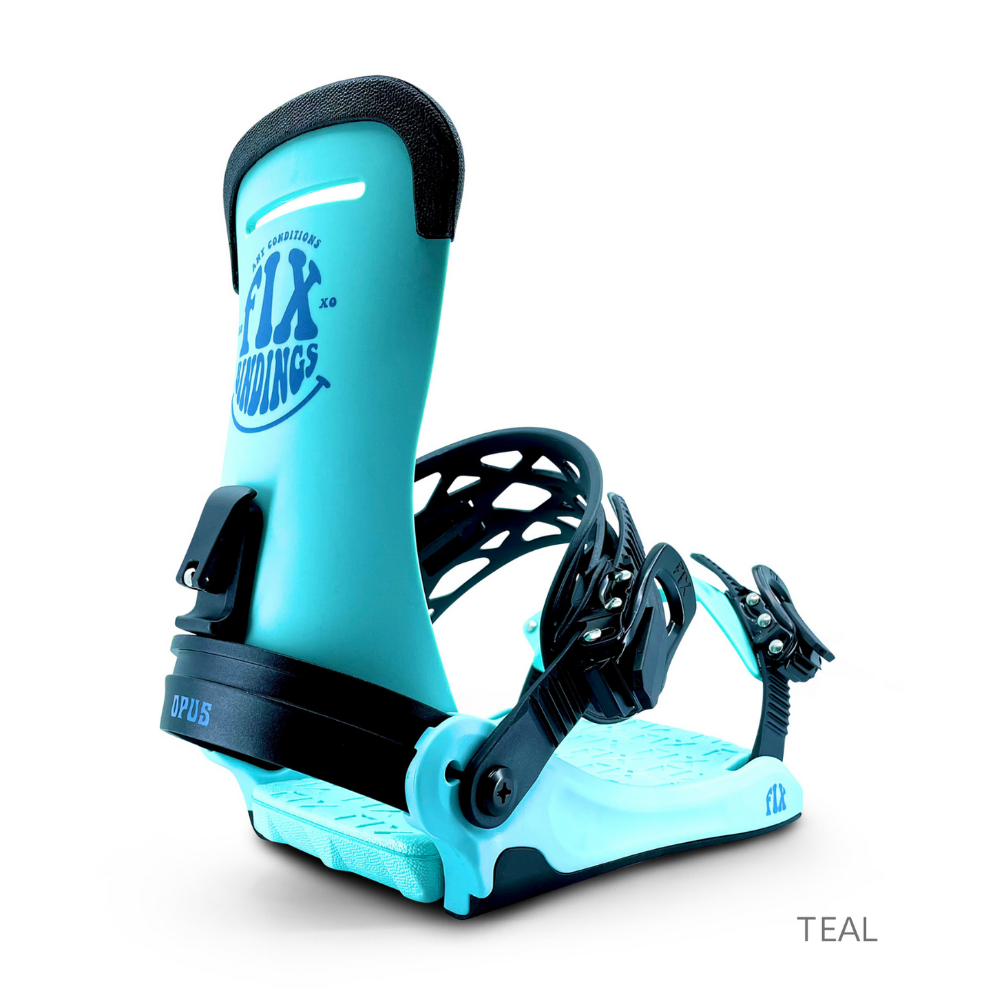 Fix Binding Company Ladies Opus Series Snowboard Bindings Teal