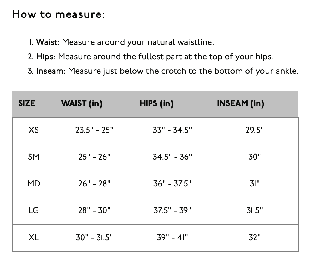 oneill womens winter snow pant size chart