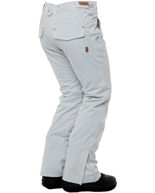 Rojo Outerwear Women's Stretch Jean 20K Waterproof Winter Snow Pant Glacier Grey Bent Knee Stretch Side Image