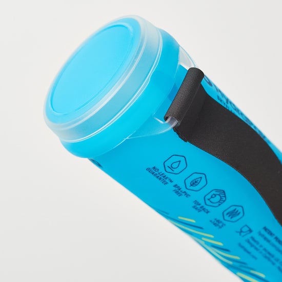 HydraPak Sky Flask Speed 350 ml collapsible water bottle Malibu blue bottom