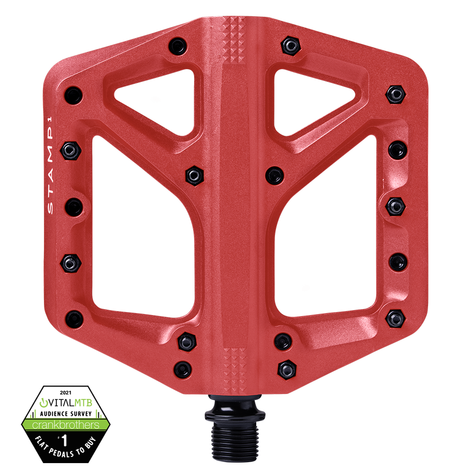 Crankbrothers Stamp 1 Composite Platform Pedals Large Red