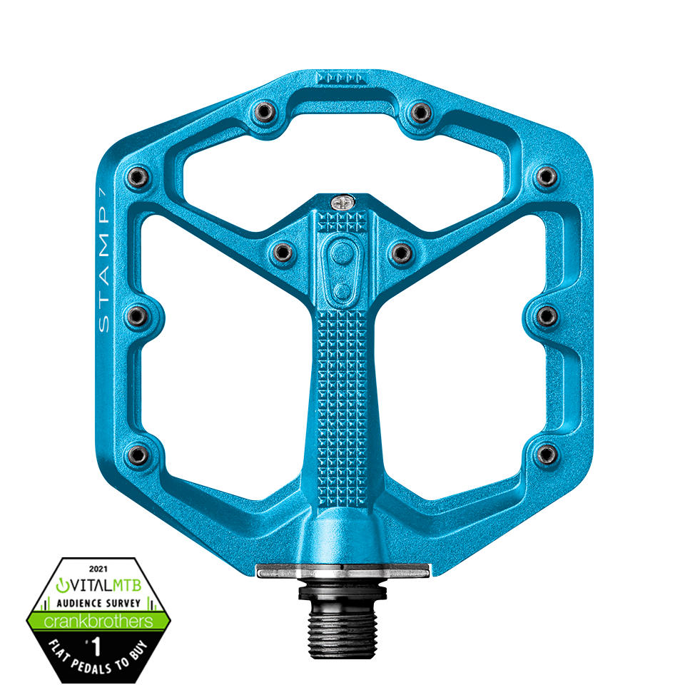aluminum platform pedals Stamp 7 Pedals, Electric Blue / Small