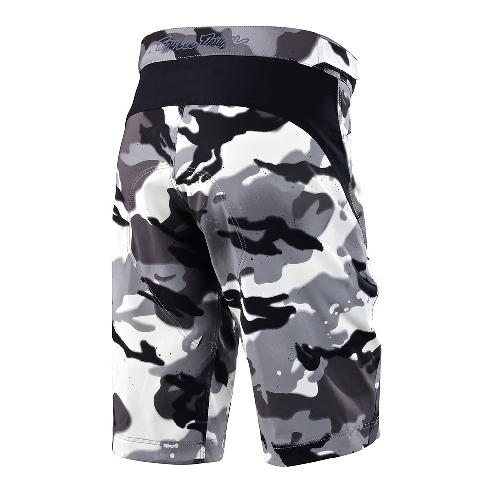 Troy Lee Designs Boys Girls Mountain Biking Youth Flowline MTB Short Shell Spray Camo White Back
