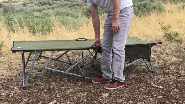 Wolftraders Premium Folding Camp Cot Turbocot Olive Green Folding Gif