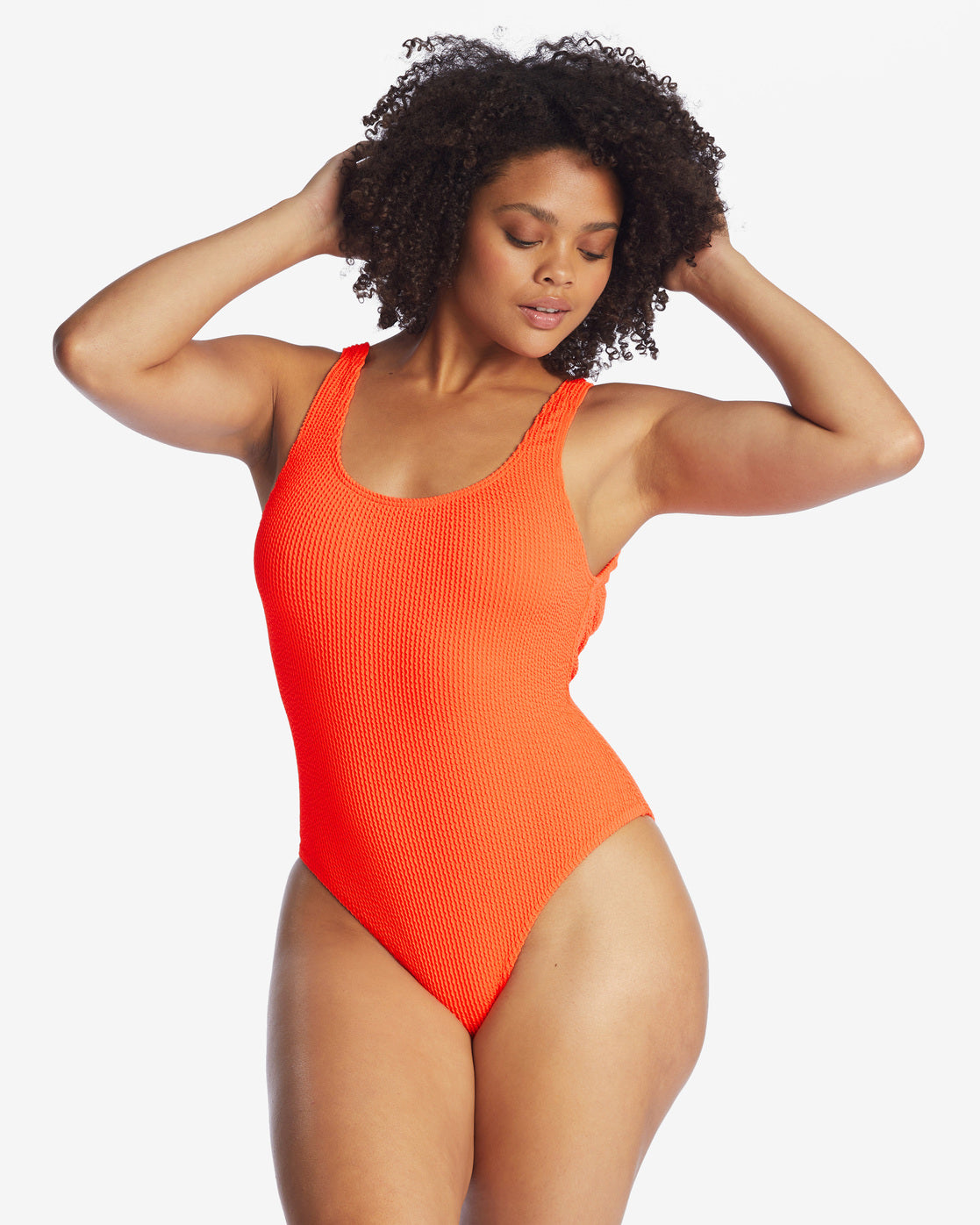Billabong Women's Summer High One Piece Scoop Neck Swimsuit Orange Crush Main