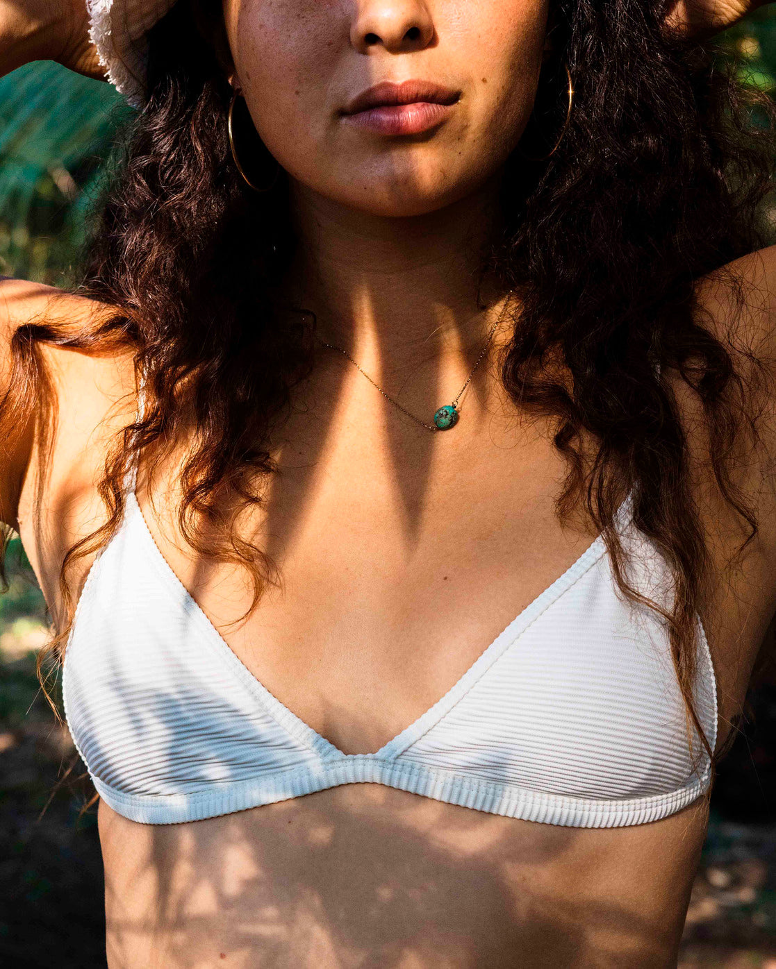 Billabong Tanlines Ceci Tri Bikini Top White