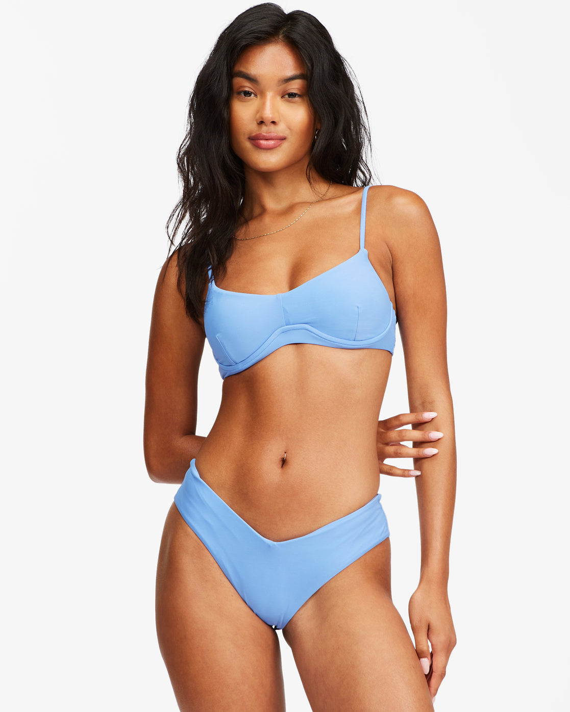 Billabong Sol Searcher Fiji Bikini Bottom Surfside Front; S | The model wearing a size S has a 32" bust, 24" waist, and 34" hips