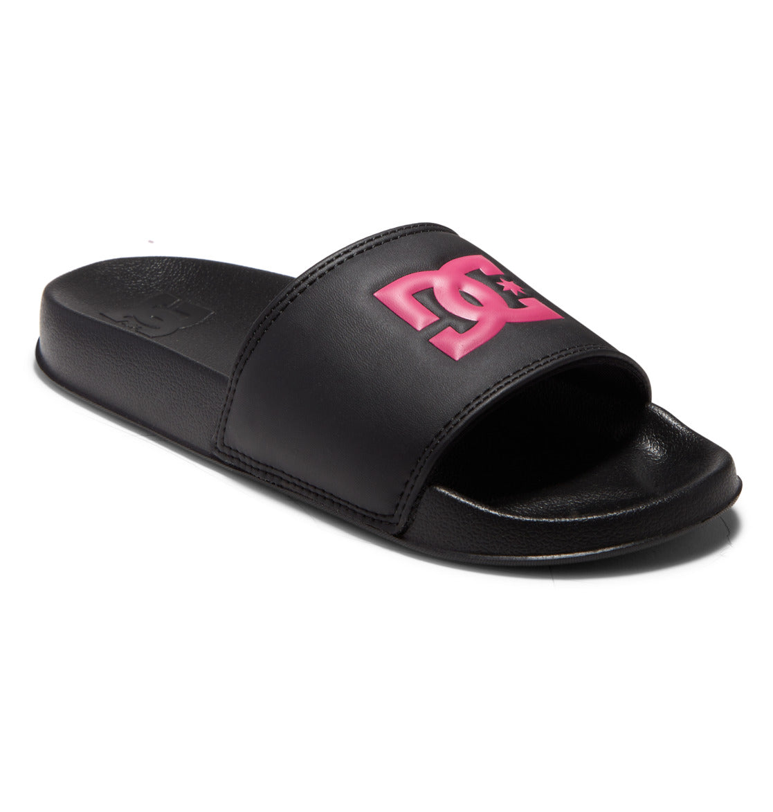 DC Shoes Ladies DC Slides Slip-On Sandals Black Crazy Pink Main