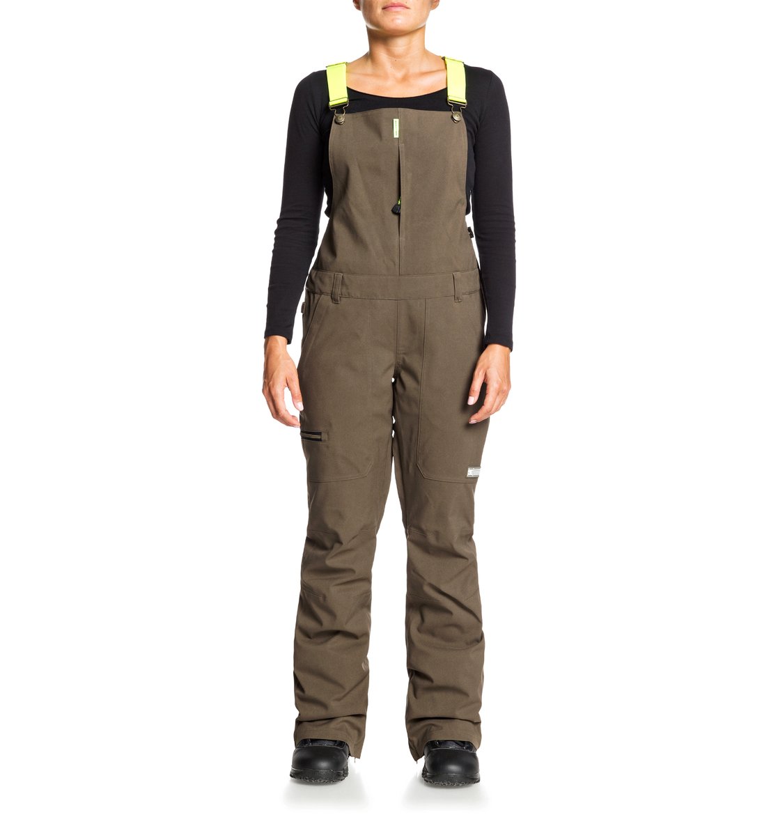 DC Shoes Women's Collective Bib Shell Ski Snowboard Pant Tarmac Front