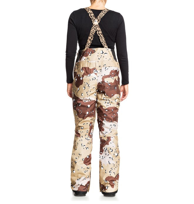 DC Shoes Women's Collective Bib Shell Ski Snowboard Pant Chocolate Chip Camo Back