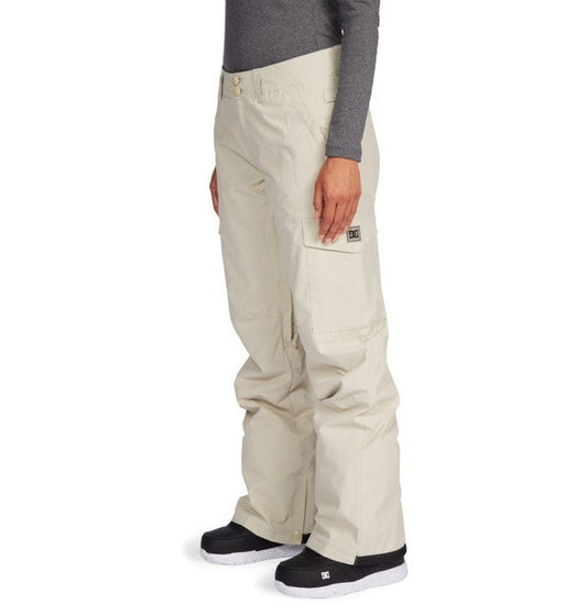 DC Womans Nonchalant 10K Waterproof Ski and Snowboard Pants Overcast Cream Grey Left Side