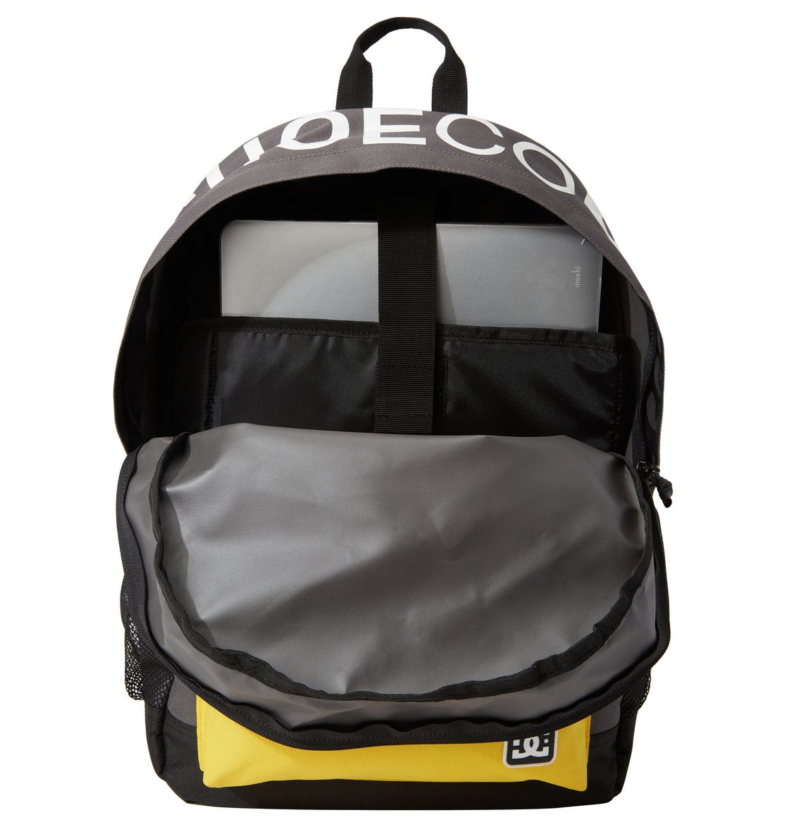 DC Shoes Backsider Backpack Dark Shadow Opened Bag View