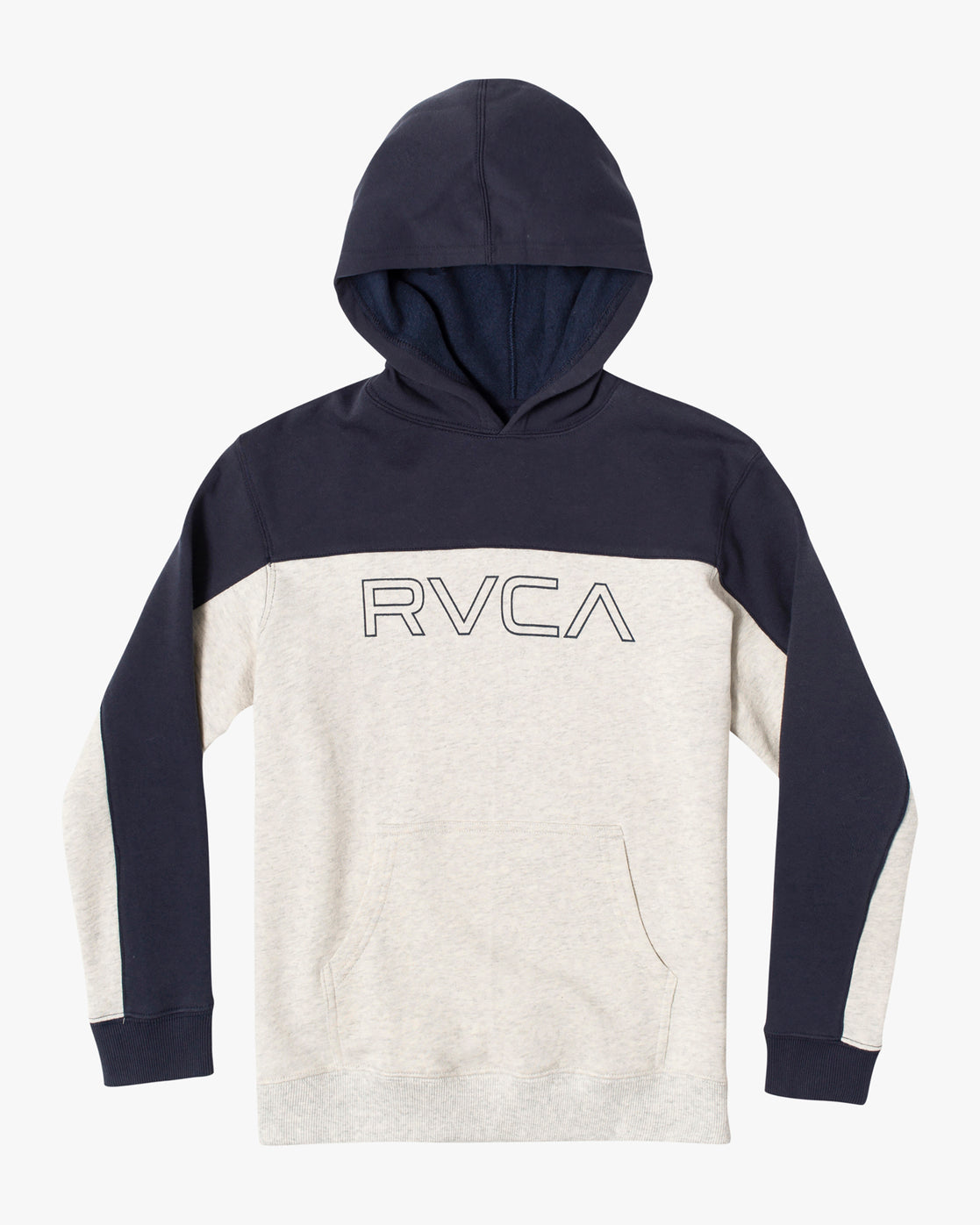 RVCA Boy's Bali Colorblock Hoodie Snow Marle Front