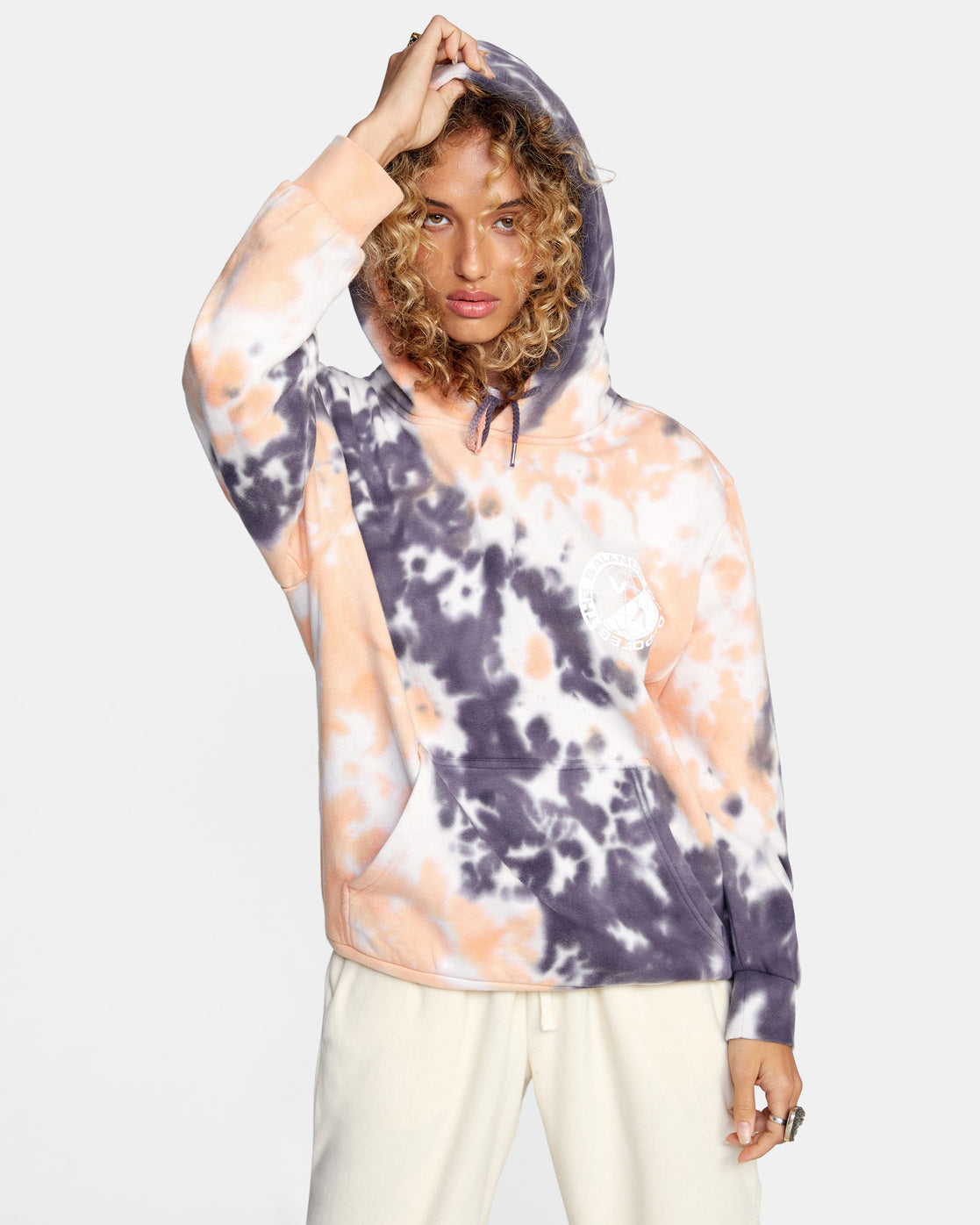 RVCA VA Worldwide Hoodie Coral Front