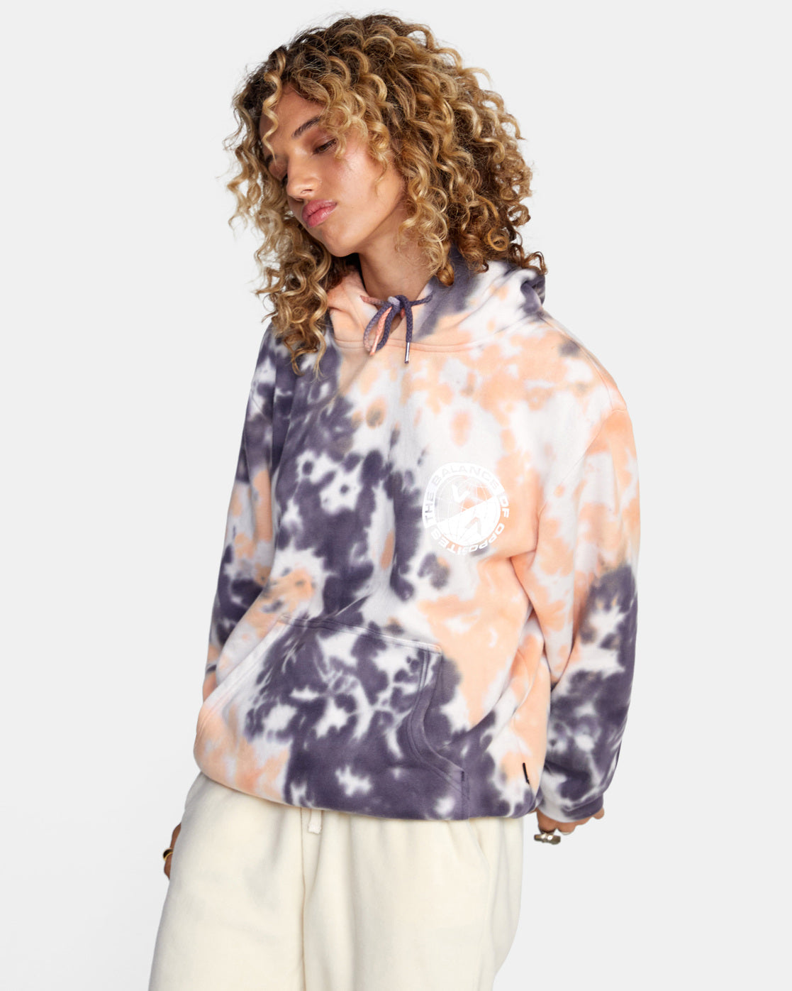 RVCA VA Worldwide Hoodie Coral Side Left