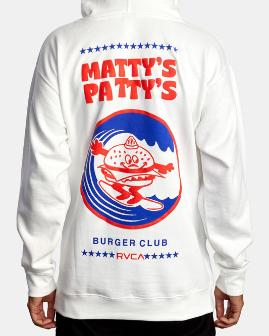 RVCA Matty Burger Hoodie White Back