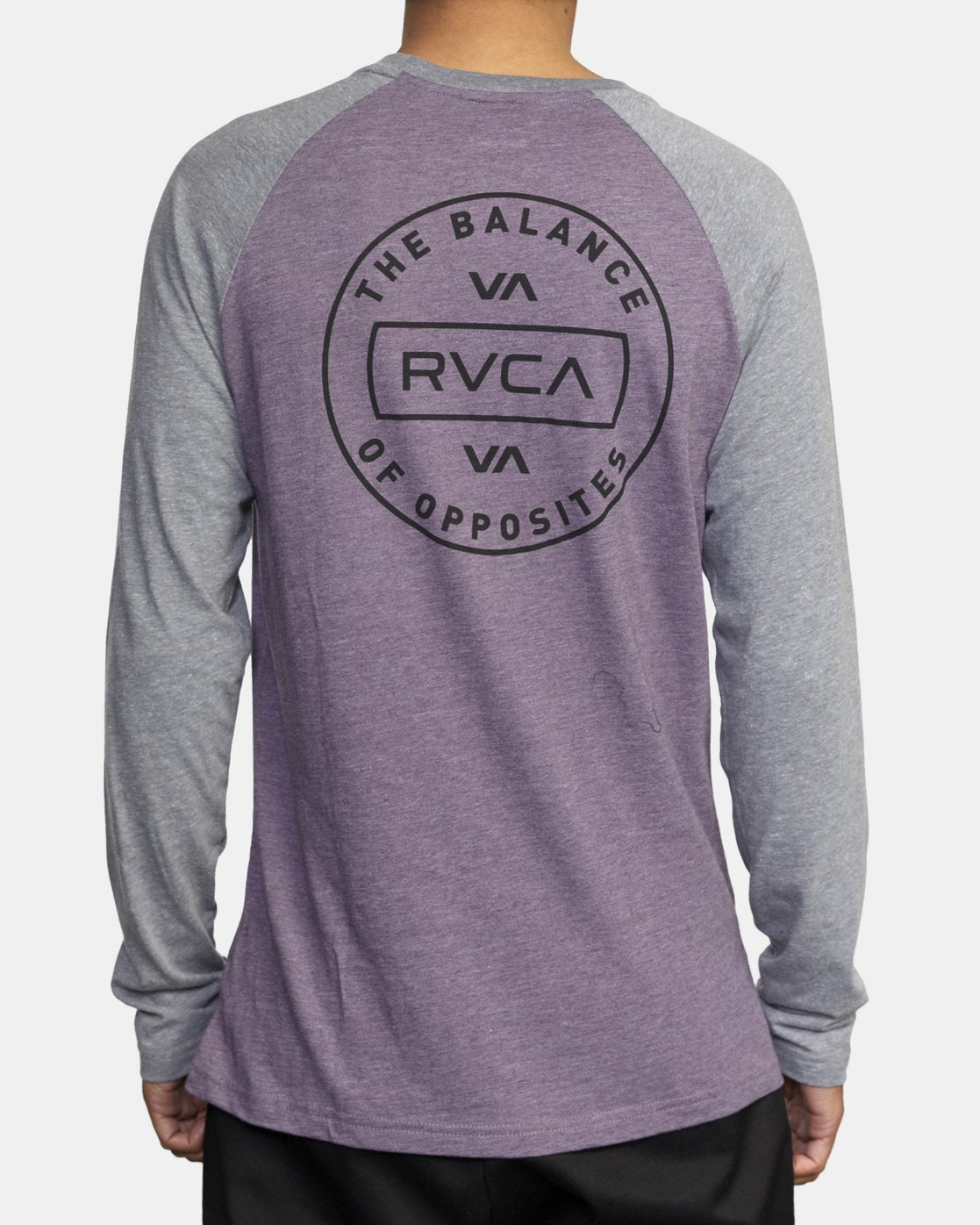 Volume Raglan Long Sleeve Dark Violet Grey Noise Back