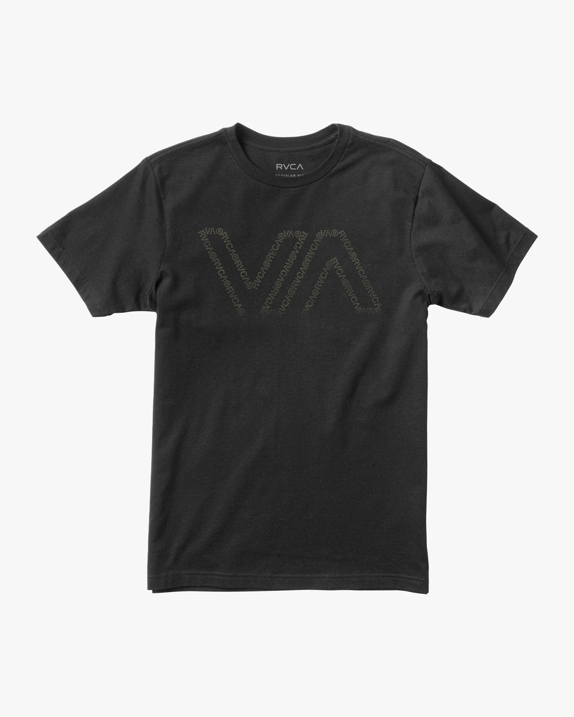 RVCA Typewriter Short Sleeve Black Front