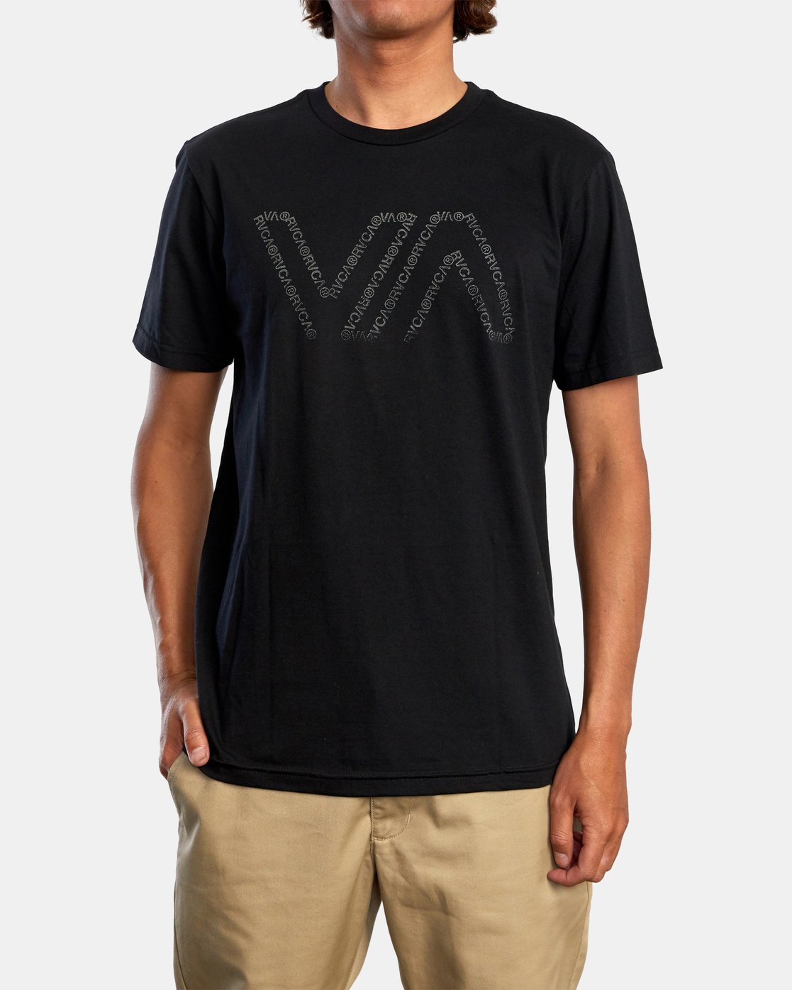 RVCA Typewriter Short Sleeve Black Front