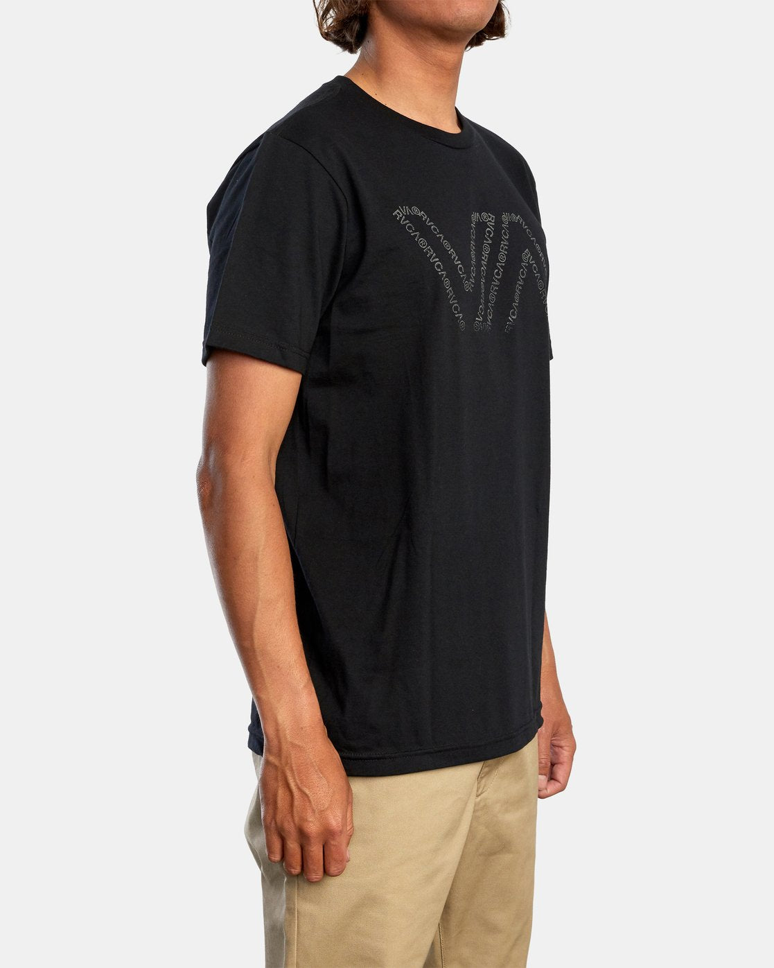 RVCA Typewriter Short Sleeve Black Front Right