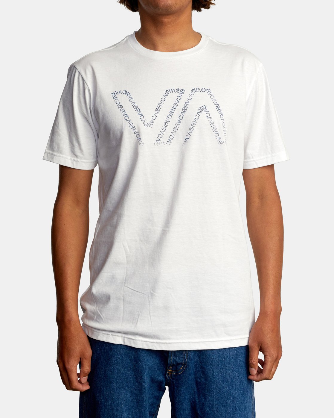 RVCA Typewriter Short Sleeve White Front