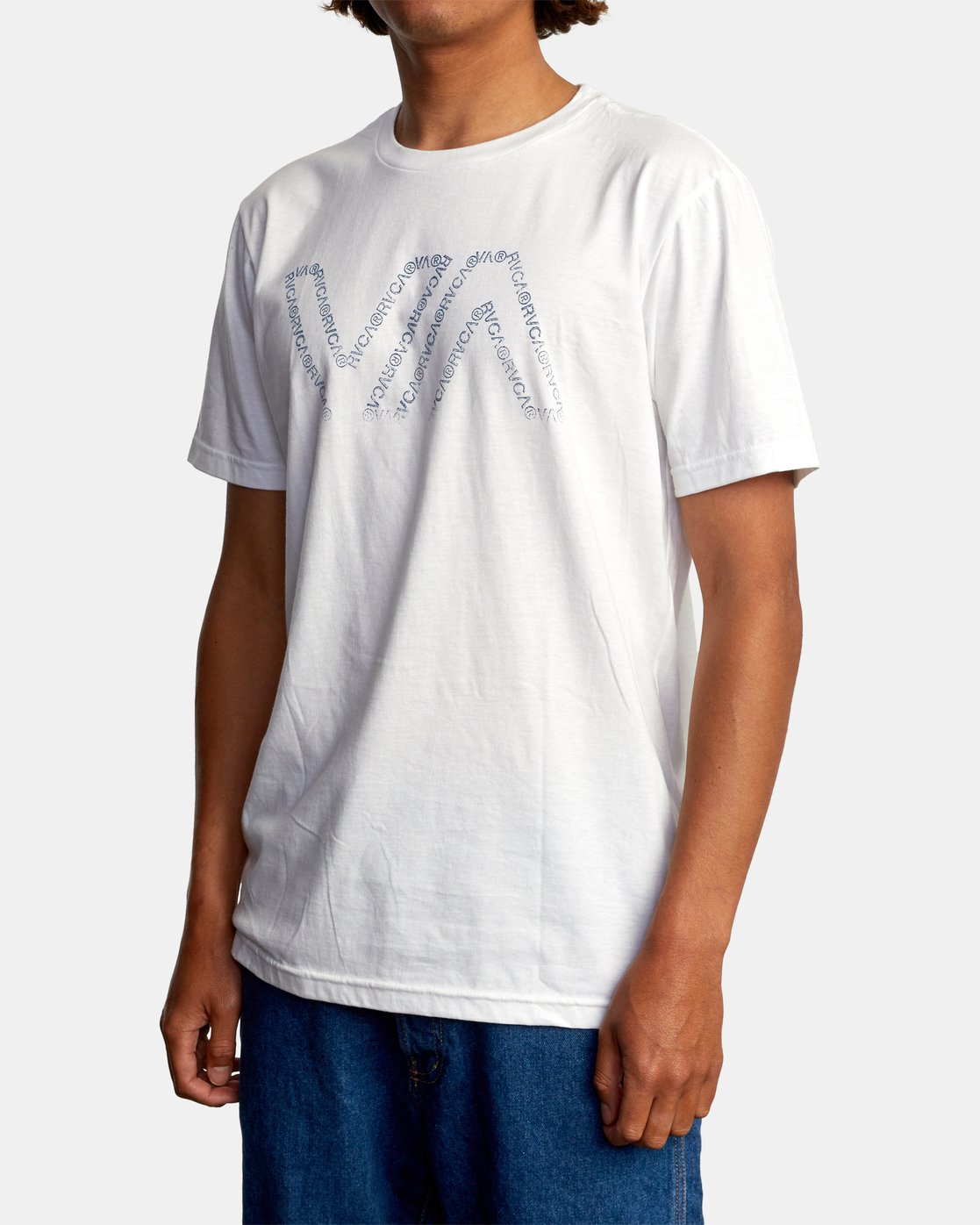 RVCA Typewriter Short Sleeve White Left Front