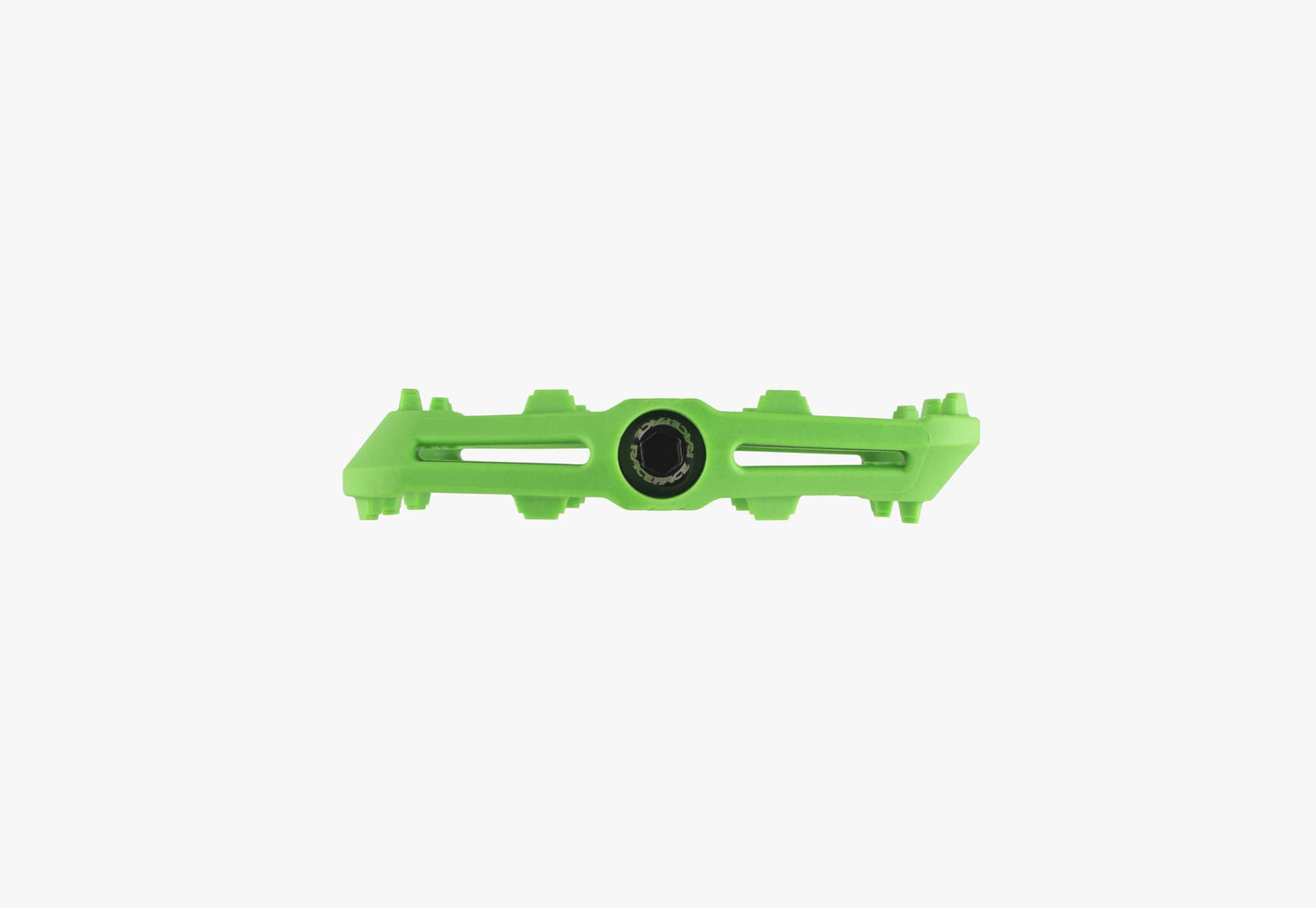 Raceface Ride Platform Pedals Green Composite 9/16" Head on View