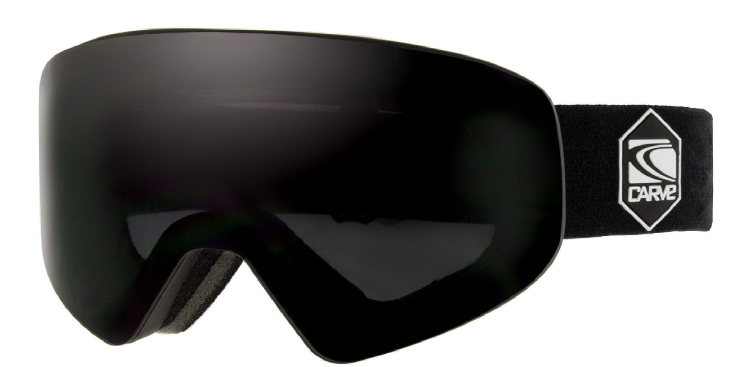 Carve Eyewear Infinity Flat Lens Cylinder Lens Goggle Black Black Grey Lens