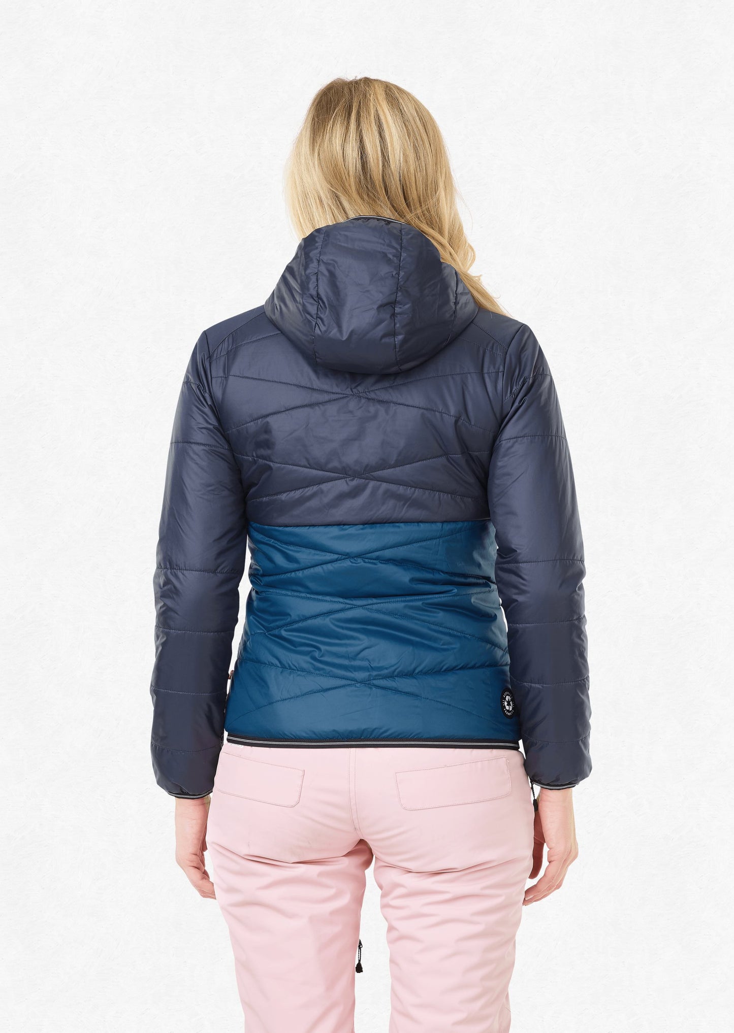 Picture Women's Chloe Reversible Synthetic Puffy Jacket Dark Blue Back Model