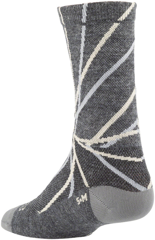 SockGuy All-City Damn Fine Crew Merino Wool Socks Charcoal/Sage green/khaki