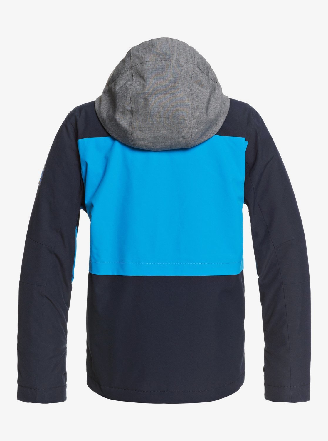 Quicksilver Boy's Groomer Snow Jacket Blue and Black Back View