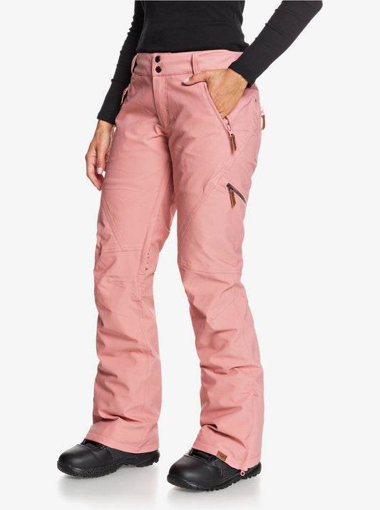 Roxy Women's Cabin Snow Pant Pink Angled Side View