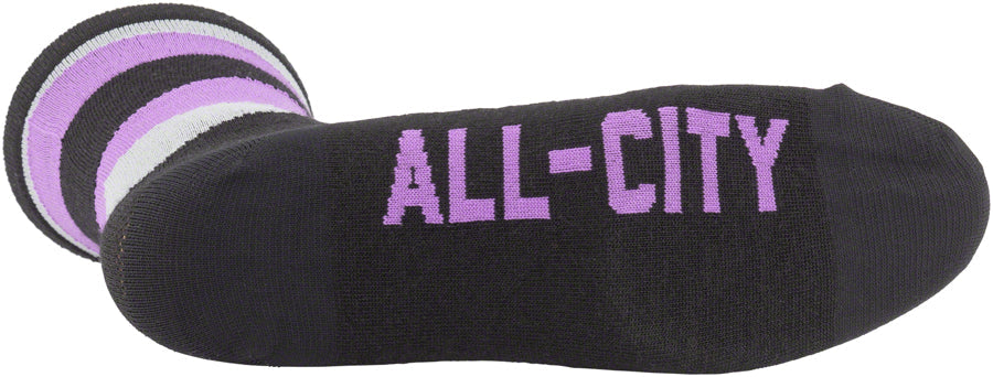 SockGuy All-City Full Block 8" Wool Crew Cycling Socks Purple/Black