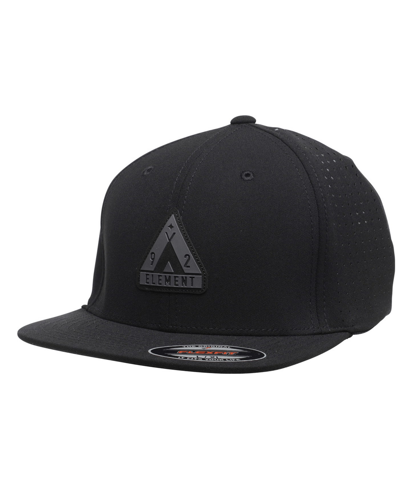 Element Guys Hogan Flexfit Hat Curved Brim Cap Black Heather