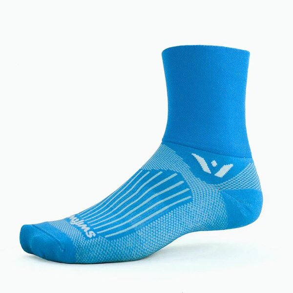 Swiftwick Mens Womens Aspire Four 4" Cycling Running Trail Running Hiking Socks Lagoon Blue