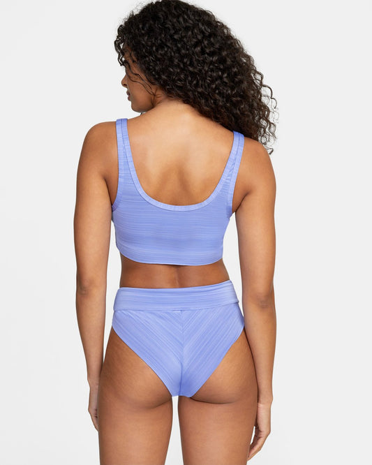 RVCA Womens High Rise Bikini Swim Bottoms Peacock Blue Back