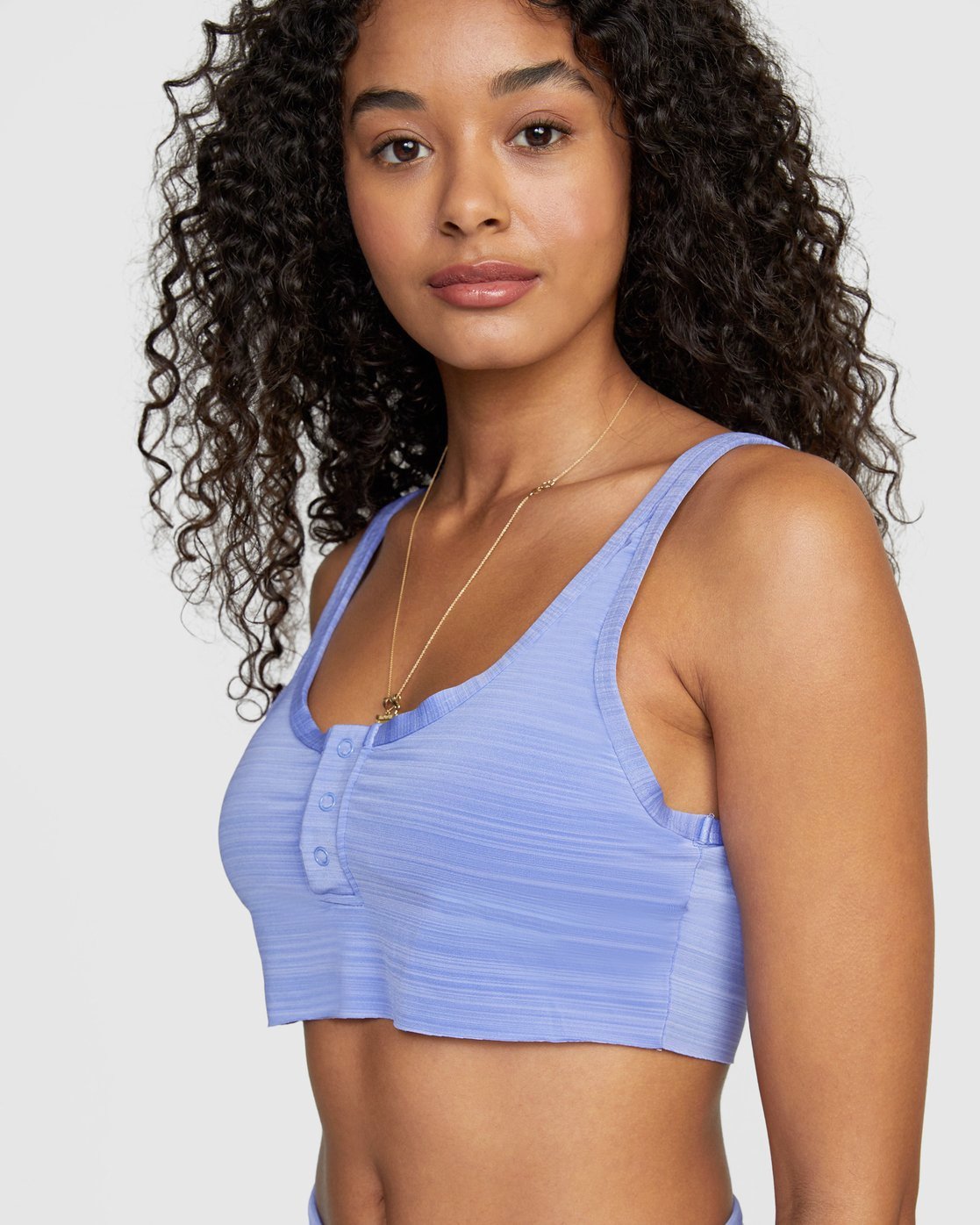 RVCA Rowan Crop Top Bikini Top Peacock Front Side