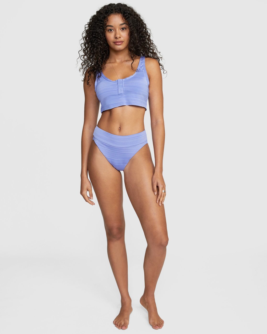 RVCA Rowan Crop Top Bikini Top Peacock Bottom Front