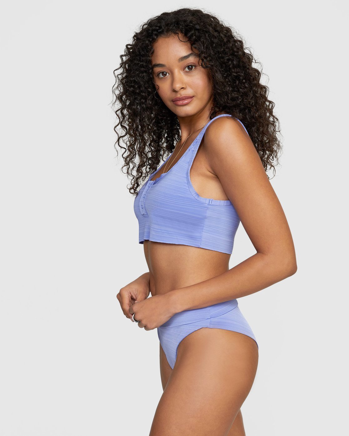 RVCA Rowan Crop Top Bikini Top Bottom Peacock Side