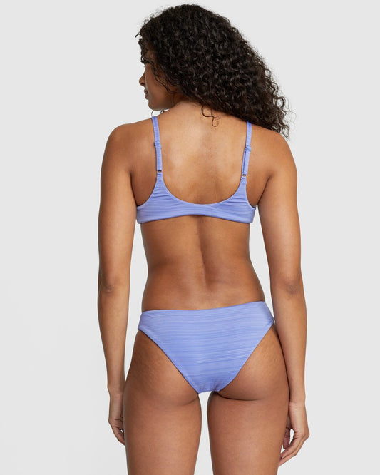 RVCA Women's Ladies Juniors Rowan Knot Tie Front Bikini Swim Suit Top Peacock Purple Back