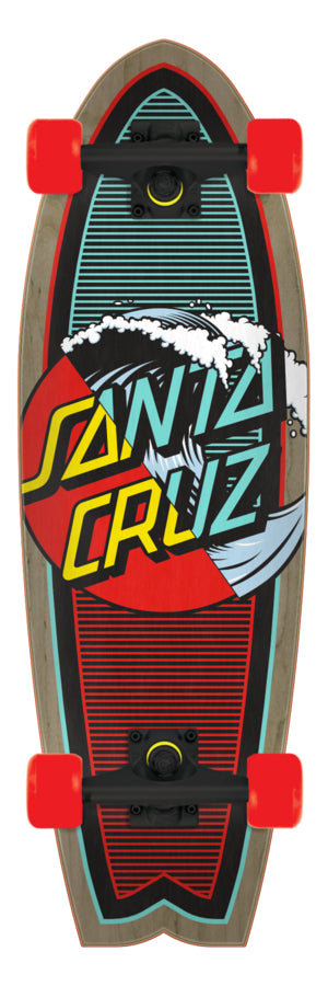 Santa Cruz Classic Wave Splice 8.8in x 27.7in Shark Cruiser Longboard Complete
