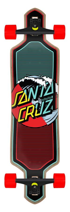 Santa Cruz Wave Dot Splice 9.0in x 36in Dropthru Longboard Complete