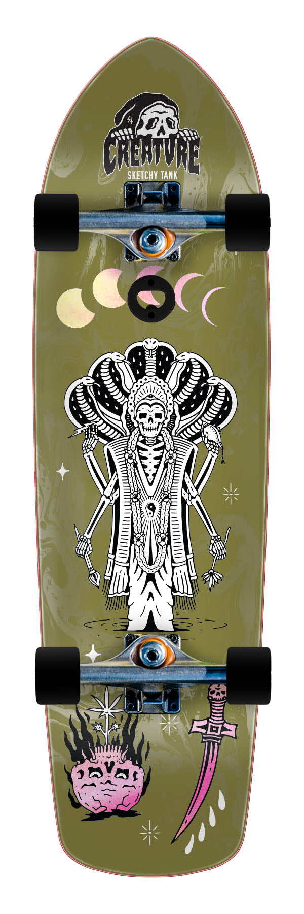 Creature Brue Killer Creature Trippy Tanks 8.60in x 30.70in Longboard Complete