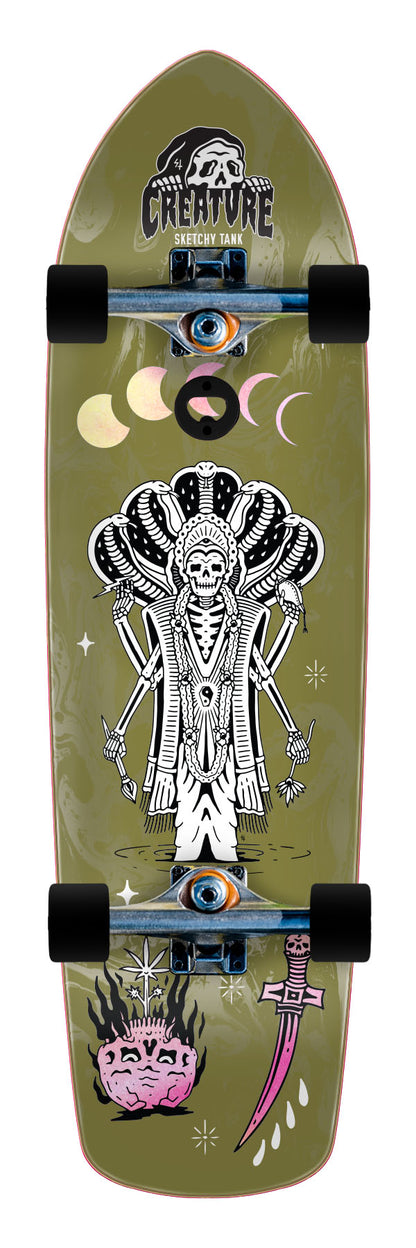 Creature Brue Killer Creature Trippy Tanks 8.60in x 30.70in Longboard Complete