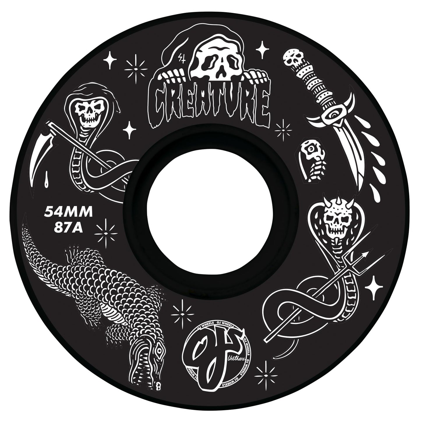 Creature Brue Killer Creature Trippy Tanks 8.60in x 30.70in Longboard Complete