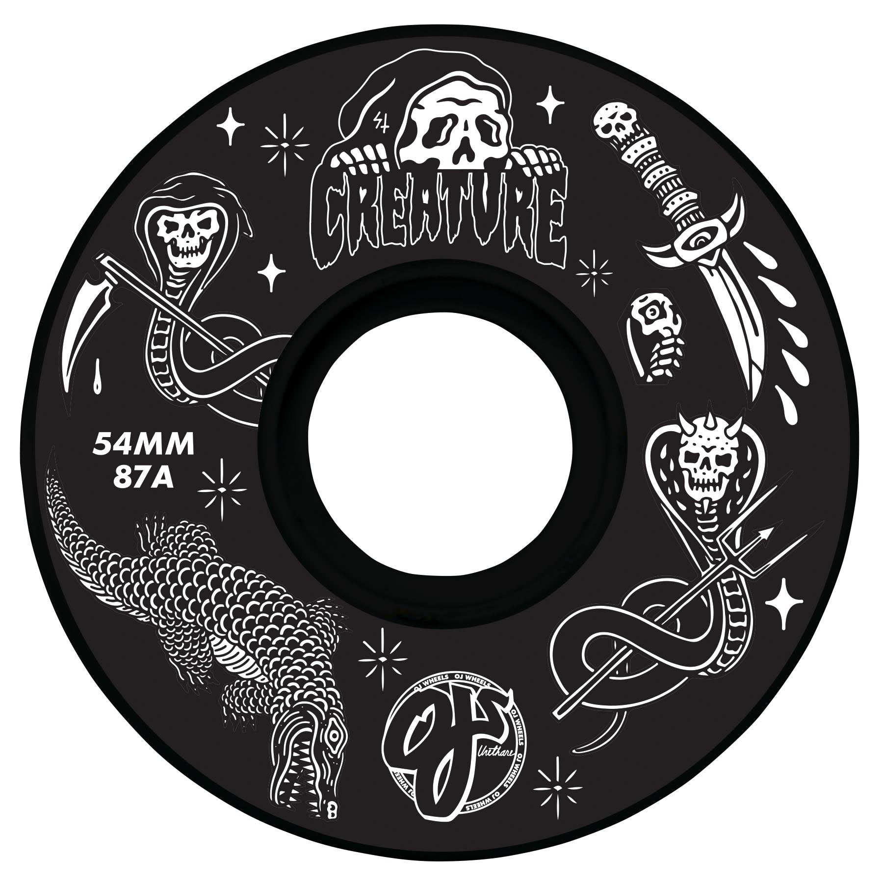 Creature Brue Killer Creature Trippy Tanks 8.60in x 30.70in Longboard Complete