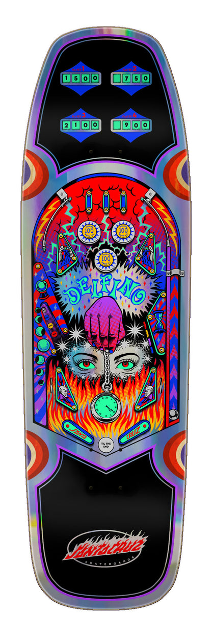 Santa Cruz Delfino Pinball Pro Shaped 9.14in x 31.50in Skateboard Deck