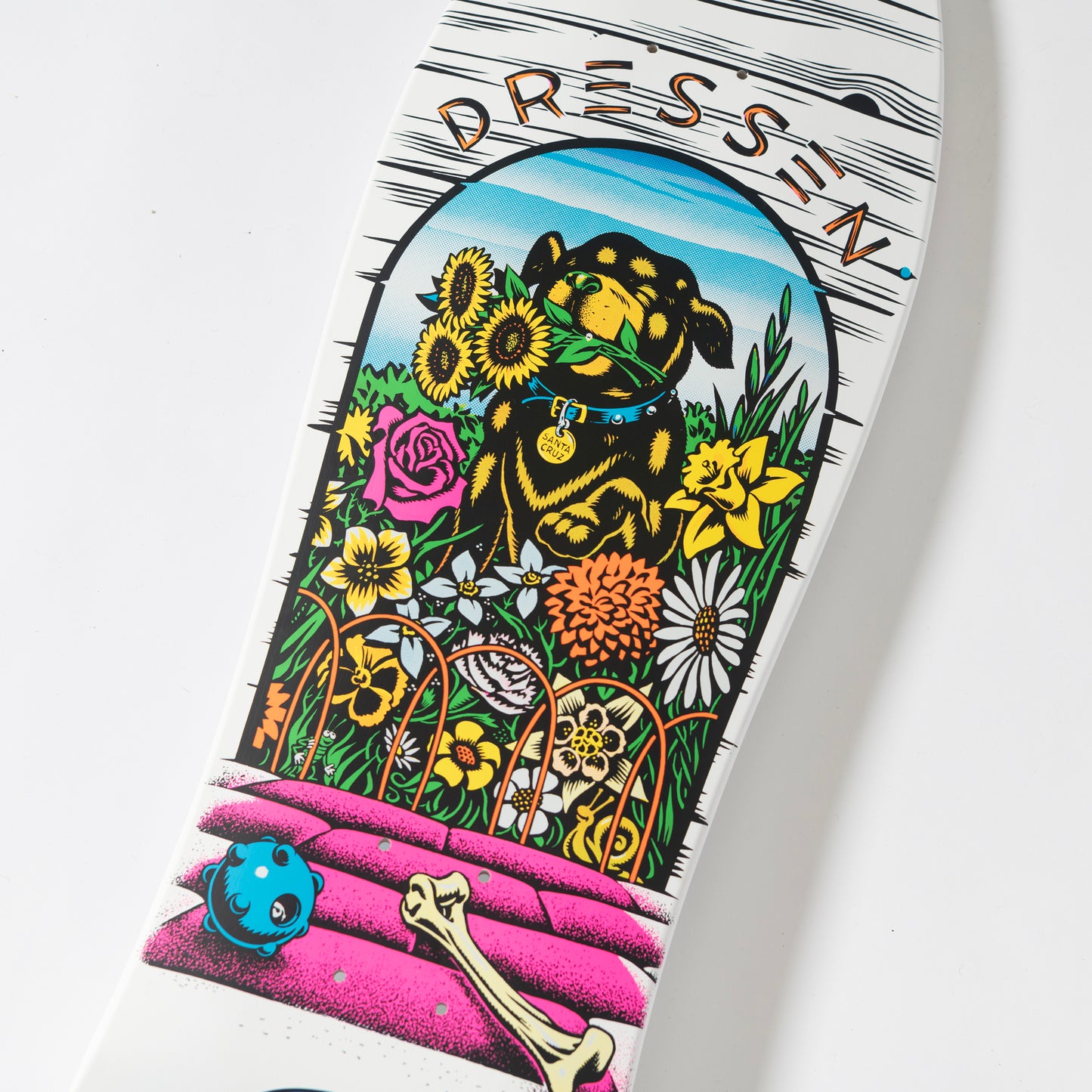 Santa Cruz Dressen Pup Reissue 9.5in x 29.44in Shaped Skateboard Deck