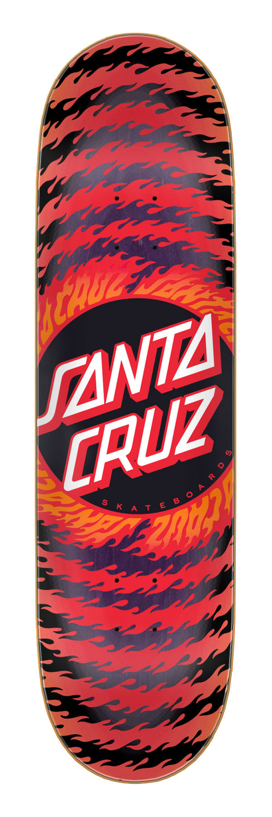 Santa Cruz Flame Ringed Dot Birch 8.5in x 32.2in Skateboard Deck