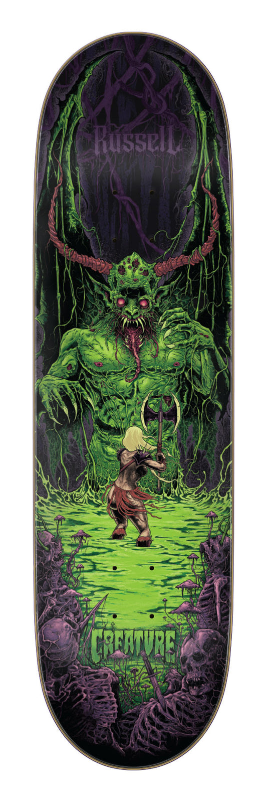 Creature Russell Swamp Pro Stumps 8.60in x 31.95in Skateboard Deck